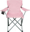Generic Quad Folding Camp Chair with Cup Holder, Coral,Easy Portability