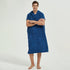 Navy Hooded Beach Towel Poncho for Adults