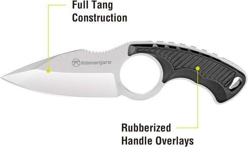 Kilimanjaro 910106 Men's Stretta Tactical Neck Knife, 6.4-inch Overall Length, 3.2-inch Blade, Formed Sheath