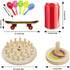 MinrzPet 4-in-1 Set Bird Activity Mini Skateboard, Stacking Rings, Rattle & Colorful Peg Toy | Interactive Toys