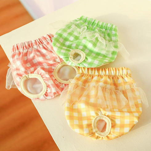 Generic Washable Dog Diapers Female Puppy Diapers with Adjustable Elastic Waistline for Female Dog or Cat Lace