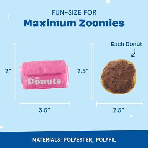 Dozen 4 1 Barkbox Dog Toys Barkers Donuts Plush in Multi Part Interactive Dog Toy for Dogs & Puppies Small