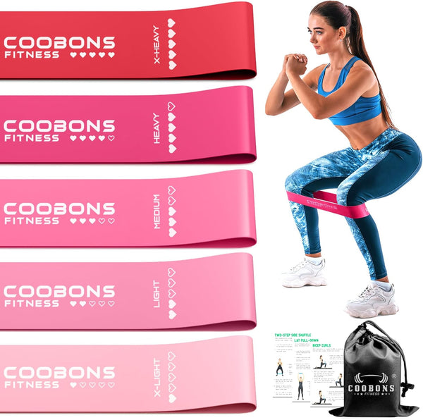 Resistance Bands for Working Out, Exercise Bands for Women & Men, Latex Elastic Bands for Yoga, Pilates, Fitness, Home