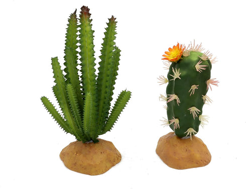 JIHAQUA Reptile Plants Succulent, Artificial Desert Rain Forests Plants for Lizard Bearded Dragon