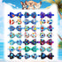 20pcs Ocean-Themed Dog Bow Ties for Small Medium Dogs, Adjustable Pet Bowtie Collar Charms, Sea Pattern Necktie for