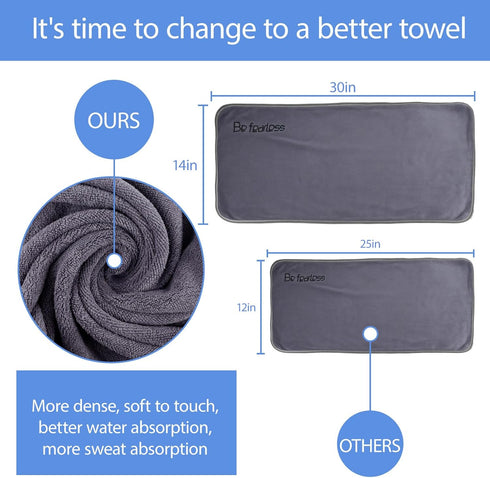 3 Pack 30 Inch 14 Inch, Puomue Microfiber Gym Towels, X Ultra Soft and Quick-Drying Towels for Fitness, Sports, Yoga