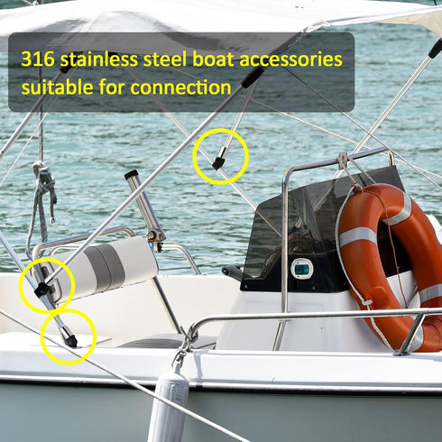 SHENGHUISS Bimini Top Cap Eye End Boat Fitting, Stainless Steel 316 Marine Hardware with L Shape Hex Key