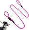 Multifunctional Figure 8 Leather Dog Rope Leash, Padded Halter Walking Training Slip Lead (Hot Pink)