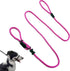 Multifunctional Figure 8 Leather Dog Rope Leash, Padded Halter Walking Training Slip Lead (Hot Pink)