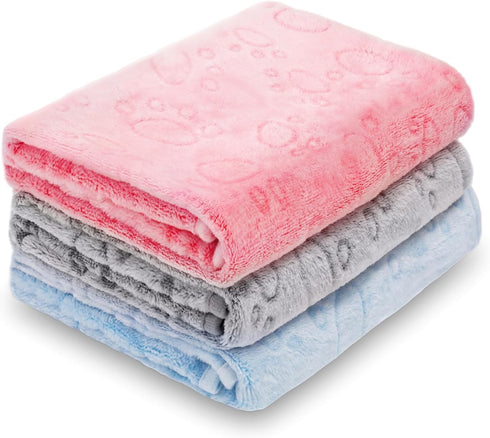 LeapSheep 3-Pack Pet Blankets for Dogs Cats, Heart Pattern Super Soft Fluffy Blankets for Small Medium Large Dogs and