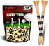 SAPLIZE Bamboo Golf Tees, Pack of 100/150, Four Size Options, Stable and Reliable Golf Tees, Available in Natural/White