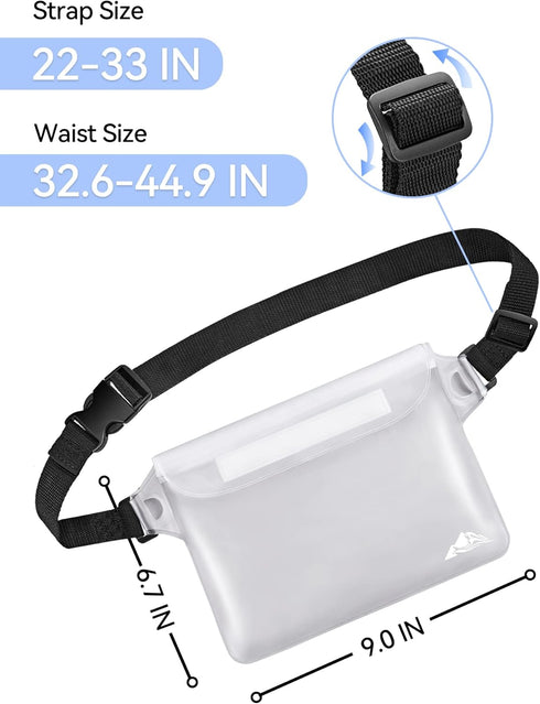 HEETA 4 Pack Waterproof Pouch, Screen Touch Sensitive Dry Bag with Adjustable Waist Strap for Kayaking