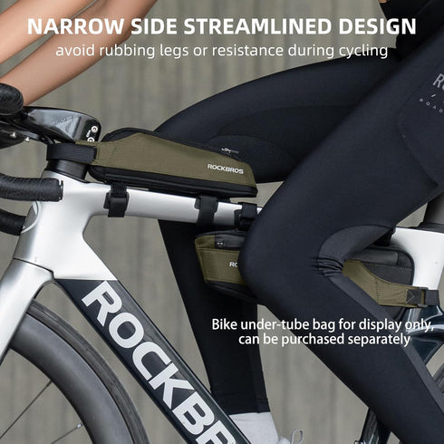 ROCKBROS Bike Top Tube Bag, Frame Bag, Small Aerodynamic Triangle Bag for Triathlon and Gravel Bikes