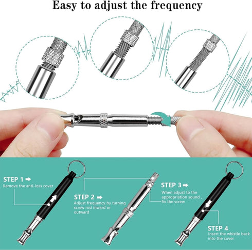 Dog Whistle 2PACK - Ultrasonic Silent Dog Whistle to Stop Neighbor's Barking, Professional Recall Training with Lanyard