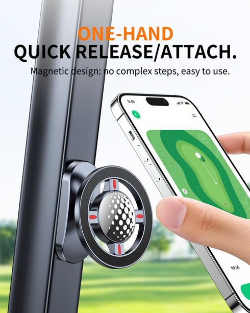 Zenithra 17/16/15/14/13/12 Ultra-Secure Magnetic Golf Cart Phone Mount | Compatible with iPhone & MagSafe Cases |