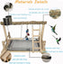 PINVNBY Bird Playground Parrot Playstand Birds Play Stand Wood Exercise Perch Gym Stand Playpen Ladder with Feeder Cups