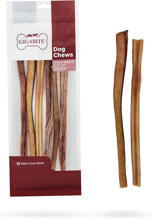 GigaBite Bully Sticks for Dogs All Natural Beef Pizzle Dog Chews, Odor