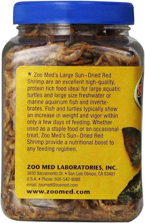 2.5 oz Pack 4 Zoo Med Large Sun-Dried Red Shrimp
