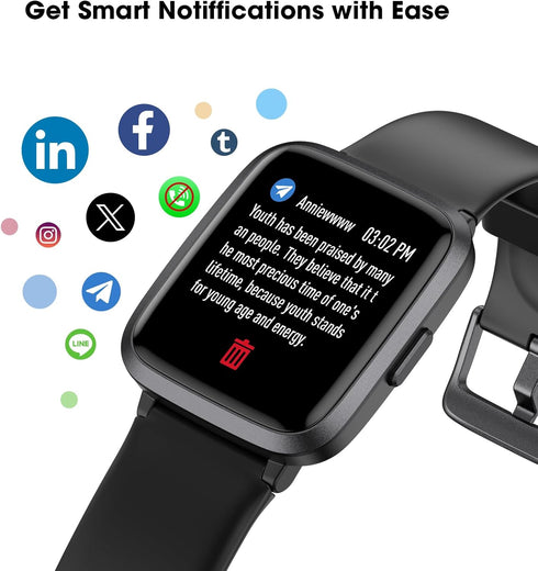 Fitness Tracker Watch with Heart Rate Monitor, Large Screen Activity Tracker with Pedometer and Sleep Monitor