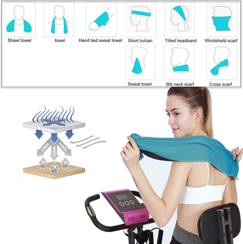 6 Pack INNOLIFE Cooling Towels Breathable Ice Towel for Sports, Gym, Fitness, Running, Hiking, Yoga - Blue