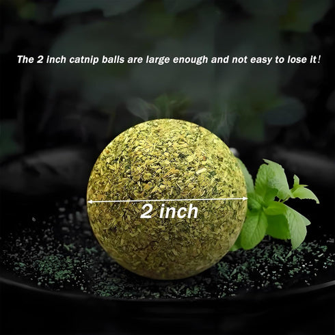 happylain 2 inches Diameter Catnip Ball - Catnip Balls for Cats, Interactive Cat Toy for Indoor Cats, Cat Nip Licking