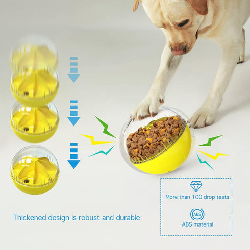 Dog Treat Ball - Interactive Squeaky Food Puzzle Slow Feeder Toys for Medium/Large Dog Breeds, Active Rolling Balls
