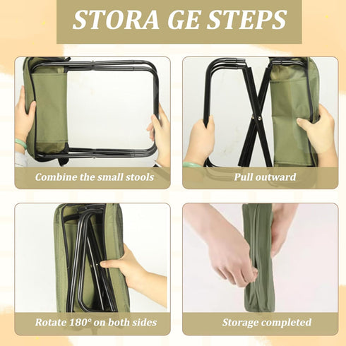 Backpack Collapsible Stool Folding Stool for Adults, Foldable Stool Portable Chair Heavy Duty Compact Travel Camping