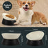 Bulldog Bowl Anti-Slip Dog Cat Dish - Detachable Rubber Dog Bowl, Tilted Pet Feeder Slope Base (Black, 3.5 Cup)