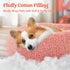 rabbitgoo Calming Dog Bed for Small Medium Dogs, 30 inches, Machine Washable, Non-Slip Round Fluffy Plush Faux Fur, Pink