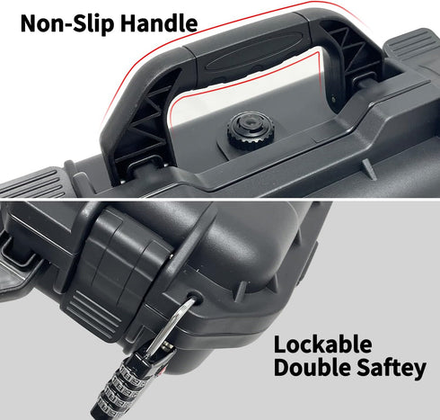 Sutekus Hard Pistol Case, Waterproof Handgun Carrying Case with Foam for Gun Accessories