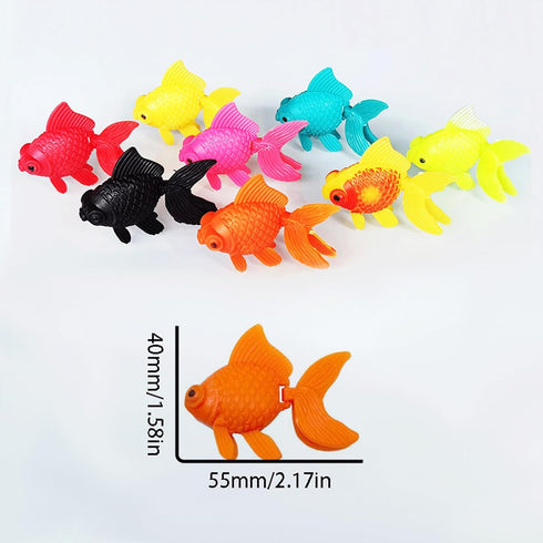 16 Pcs Fake Aquarium Fishes, Fish Tank Decorations, Fake Goldfish for Fish Bowl, Plastic Fish Realistic Artificial Moving Floating Orange Goldfish, 8 Color Ornament Decorations for Fish Fank by Qusmeiyici