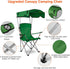 50+ 350LB TeqHome Camping Chair with Canopy, Outdoor Folding Lounge Chair with Adjustable UPF Sun Shade & Cup Holder