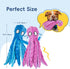 2 Pack Squeaky Dog Toys, Interactive Octopus Plush Stuffless Crinkle Pet Toys for Small, Medium, Large Dogs Teething