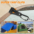 Upgrade Large Tarp Clips, 24 PCs Heavy Duty Lock Grip Tarp Clamps with Carabiner for Camping, Awnings, Canopies