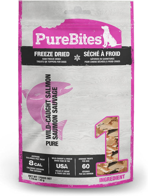 PureBites Salmon Freeze Dried Dog Treats, Entry Size 1.16Oz | 33G