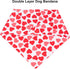 PTDECOR Valentine Dog Bandana, Reversible Triangle Bibs Scarf for Medium Large Dogs (Large)