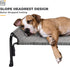 Veehoo Elevated Dog Bed, Medium Black Silver, Cooling Camping Raised Pet Bed with Slope Headrest, Washable, CWC2204