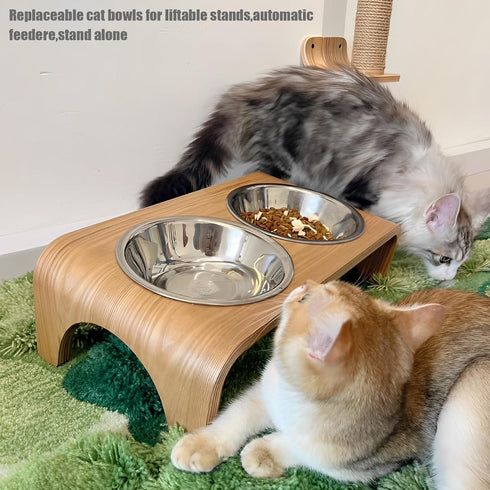 4 Pcs Stainless Steel Cat Bowls - 5.5 Inches Metal Cat Food Bowls for Indoor Cats, Whisker Fatigue Design