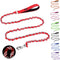 Homimp Reflective Chain Dog Leash, Chew Proof Metal Leash for Large Dogs, 6 FT with Soft Padded Handle (Red)