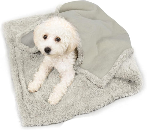 Kritter Planet Waterproof Puppy Blanket for Small Dogs - Pee Proof Sherpa Fleece Cover for Couch & Bed Protector
