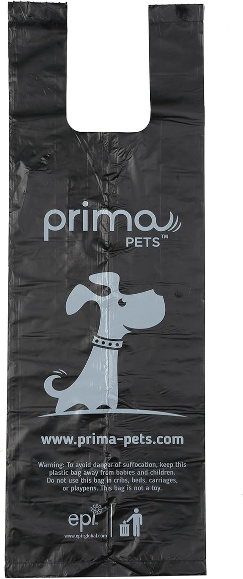 Dog Poop Bag Holder with Leash Attachment, Black - Includes 1 Roll of Poop Bags, Lightweight Fabric Dispenser