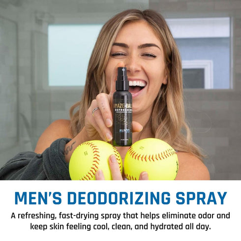 2oz Derm Dude Amaze Ball Deodorant Spray for Men | Anti-Chafing Groin & Sack Spray with DeoPlex & Aloe Vera | Odor