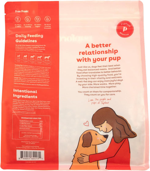 16 oz) Pupford Good Dog Food, Freeze-Dried Raw, High-Protein, Superfood Ingredients, Vet-Approved, No Fillers