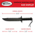 SZCO Supplies 14” Black Steel Handle Sawback Knife - Outdoor Activity/Survival Knife with Leather Sheath, 203442-BK