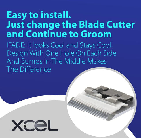 XCEL Ceramic Coarse Pet Replacement Cutter Blade - Compatible with Andis, Oster A5, and Wahl KM Series (2)