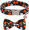 DOGWONG Halloween Black Ghost Dog Collar, Adjustable Soft Comfy Pet Collar with Removable Bow Tie for Small Medium