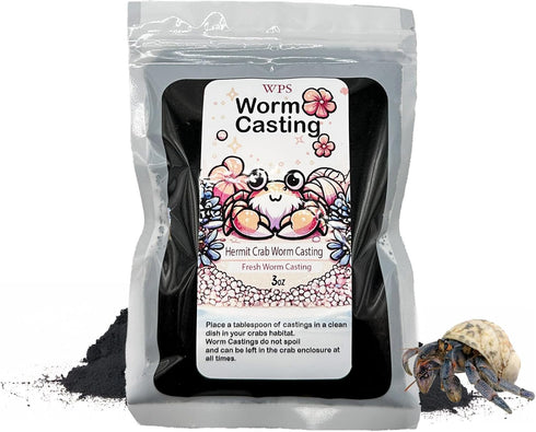 CTWPets Organic Pet Hermit Crab Food Supplement, Worm Castings, 3oz