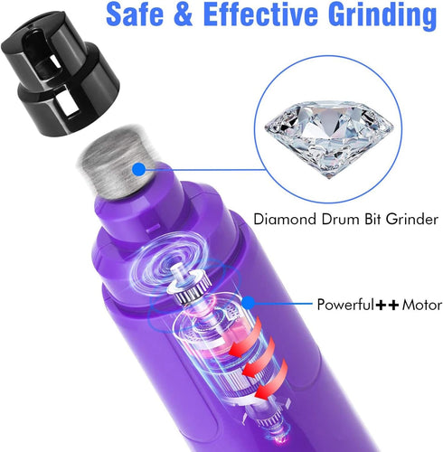 2-Speed Trimmer Casfuy Dog Nail Grinder with LED Light - Upgraded Electric Pet Nail Powerful Painless Paws Grooming