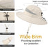 Waterproof Bucket Sun Hat for Women, Wide Brim Breathable Mesh UPF50+ Safari Hat with Criss Cross Ponytail Hole