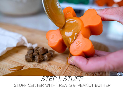 Tough Pup Puck Dog Toy for Aggressive Chewers, Long Lasting Chew Toys, Stuffable Center with Treats, Easy to Clean